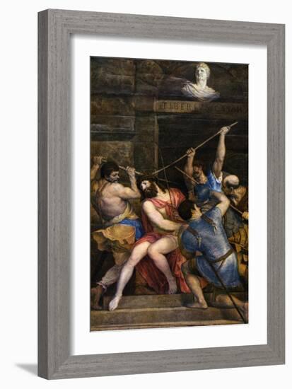 The Crowning with Thorns, C1542-Titian (Tiziano Vecelli)-Framed Giclee Print