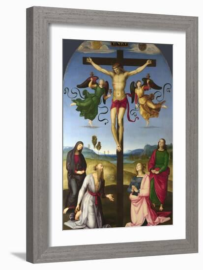 The Crucified Christ with the Virgin Mary, Saints and Angels (The Mond Crucifixio), 1502-1503-Raphael-Framed Giclee Print