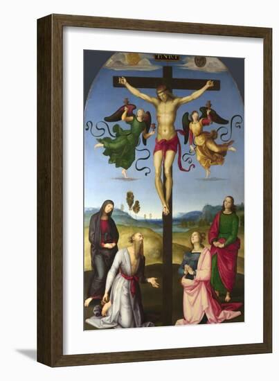 The Crucified Christ with the Virgin Mary, Saints and Angels (The Mond Crucifixio), 1502-1503-Raphael-Framed Giclee Print