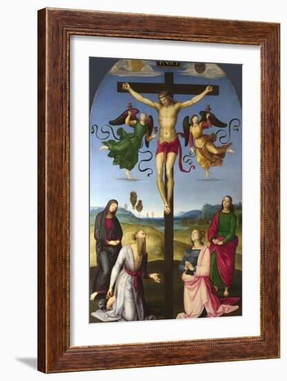 The Crucified Christ with the Virgin Mary, Saints and Angels (The Mond Crucifixio), 1502-1503-Raphael-Framed Giclee Print