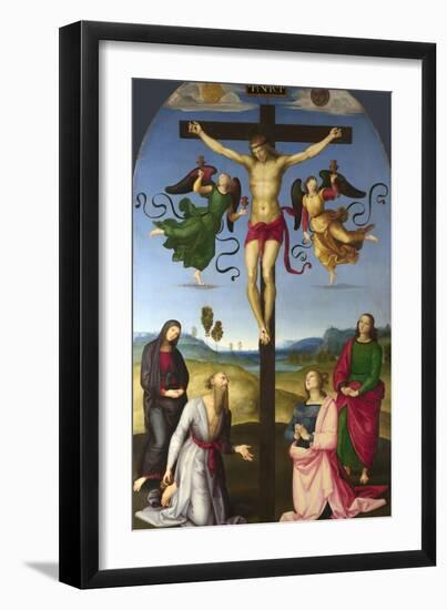 The Crucified Christ with the Virgin Mary, Saints and Angels (The Mond Crucifixio), 1502-1503-Raphael-Framed Giclee Print