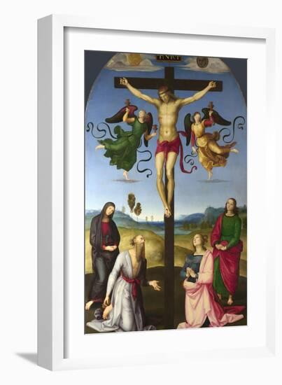 The Crucified Christ with the Virgin Mary, Saints and Angels (The Mond Crucifixio), 1502-1503-Raphael-Framed Giclee Print