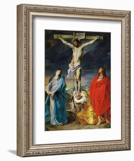 The Crucified Christ with the Virgin Mary, Saints John the Baptist and Mary Magdalene-Sir Anthony Van Dyck-Framed Premium Giclee Print