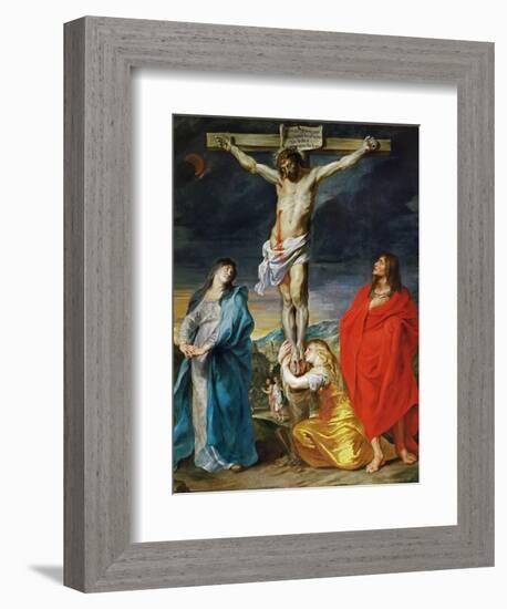 The Crucified Christ with the Virgin Mary, Saints John the Baptist and Mary Magdalene-Sir Anthony Van Dyck-Framed Premium Giclee Print