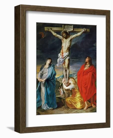 The Crucified Christ with the Virgin Mary, Saints John the Baptist and Mary Magdalene-Sir Anthony Van Dyck-Framed Premium Giclee Print