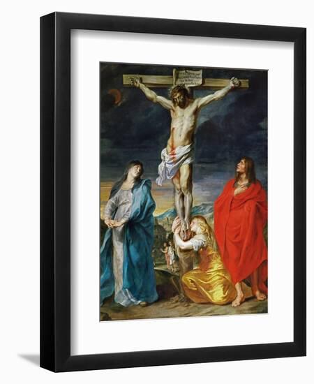 The Crucified Christ with the Virgin Mary, Saints John the Baptist and Mary Magdalene-Sir Anthony Van Dyck-Framed Premium Giclee Print