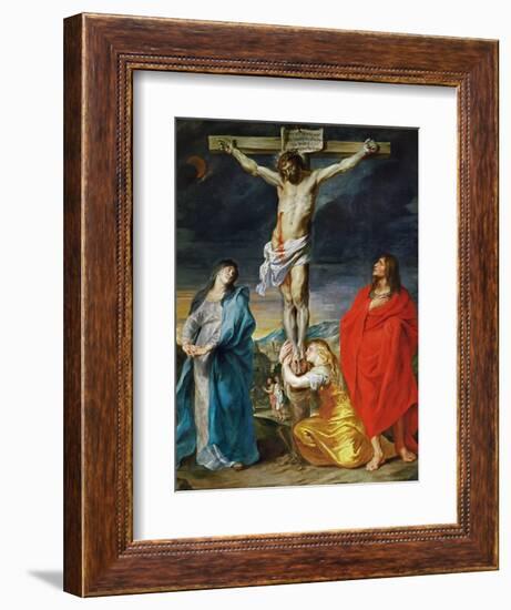 The Crucified Christ with the Virgin Mary, Saints John the Baptist and Mary Magdalene-Sir Anthony Van Dyck-Framed Giclee Print