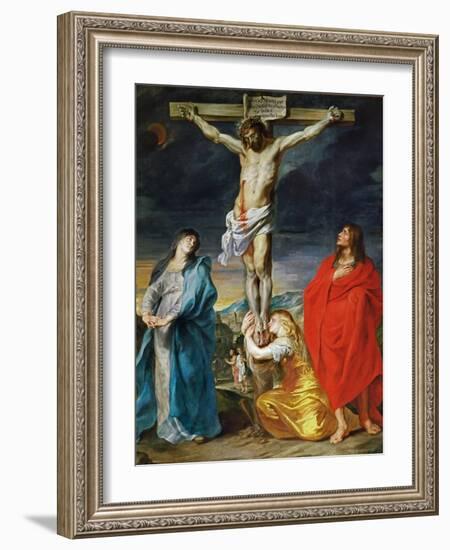 The Crucified Christ with the Virgin Mary, Saints John the Baptist and Mary Magdalene-Sir Anthony Van Dyck-Framed Giclee Print