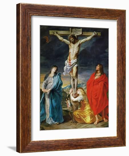 The Crucified Christ with the Virgin Mary, Saints John the Baptist and Mary Magdalene-Sir Anthony Van Dyck-Framed Giclee Print