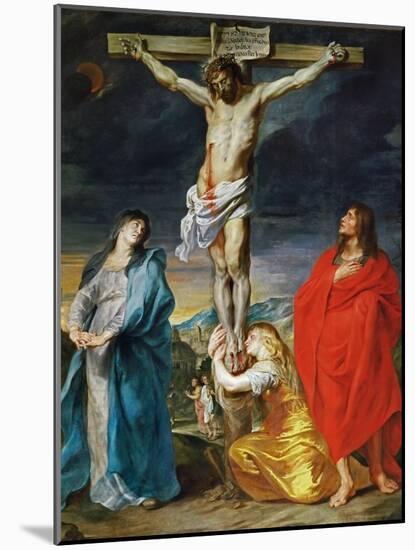 The Crucified Christ with the Virgin Mary, Saints John the Baptist and Mary Magdalene-Sir Anthony Van Dyck-Mounted Giclee Print