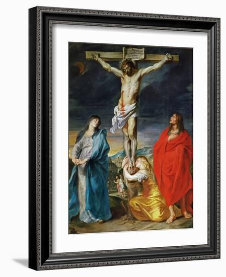 The Crucified Christ with the Virgin Mary, Saints John the Baptist and Mary Magdalene-Sir Anthony Van Dyck-Framed Giclee Print