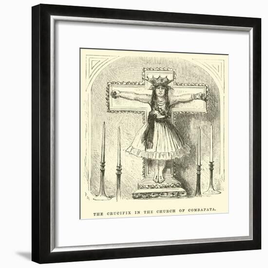 The Crucifix in the Church of Combapata-Édouard Riou-Framed Giclee Print