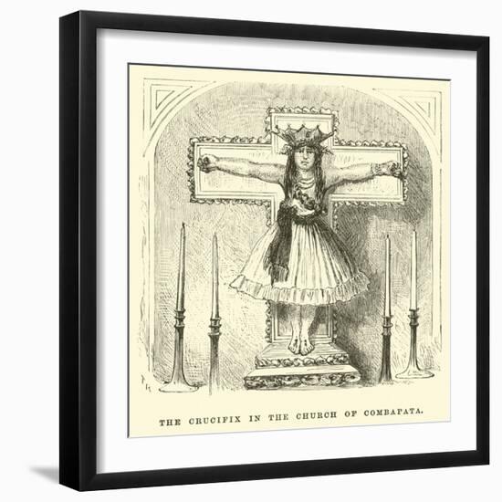 The Crucifix in the Church of Combapata-Édouard Riou-Framed Giclee Print