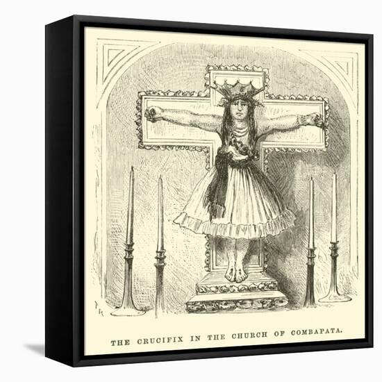 The Crucifix in the Church of Combapata-Édouard Riou-Framed Premier Image Canvas