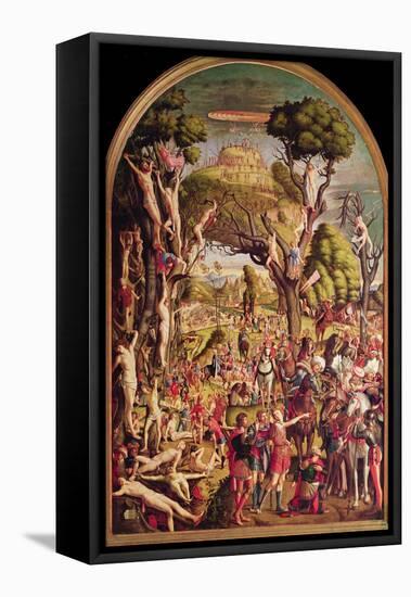 The Crucifixion and the Glorification of the Ten Thousand Martyrs on Mount Ararat-Vittore Carpaccio-Framed Premier Image Canvas