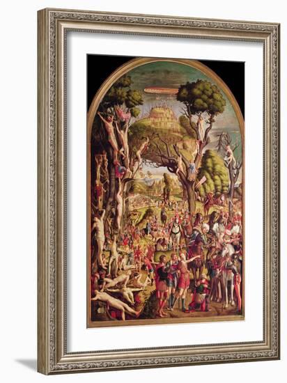 The Crucifixion and the Glorification of the Ten Thousand Martyrs on Mount Ararat-Vittore Carpaccio-Framed Giclee Print