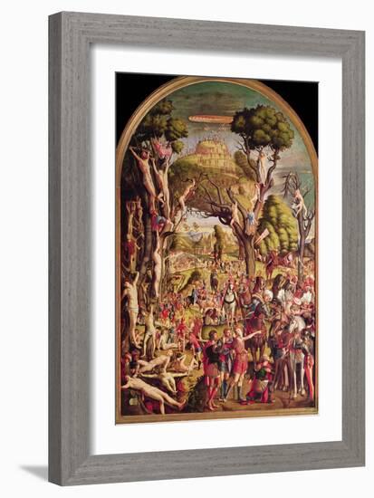 The Crucifixion and the Glorification of the Ten Thousand Martyrs on Mount Ararat-Vittore Carpaccio-Framed Giclee Print