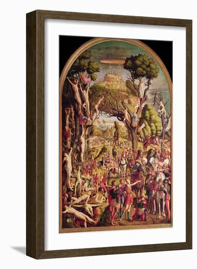 The Crucifixion and the Glorification of the Ten Thousand Martyrs on Mount Ararat-Vittore Carpaccio-Framed Giclee Print