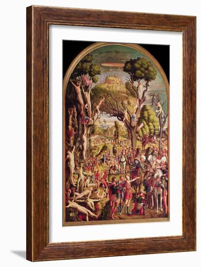 The Crucifixion and the Glorification of the Ten Thousand Martyrs on Mount Ararat-Vittore Carpaccio-Framed Giclee Print