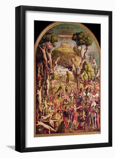 The Crucifixion and the Glorification of the Ten Thousand Martyrs on Mount Ararat-Vittore Carpaccio-Framed Giclee Print