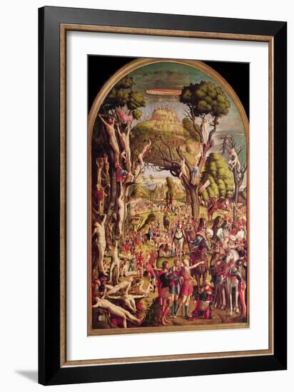 The Crucifixion and the Glorification of the Ten Thousand Martyrs on Mount Ararat-Vittore Carpaccio-Framed Giclee Print