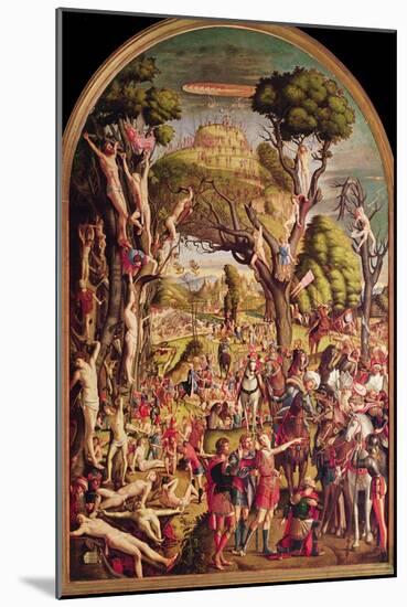 The Crucifixion and the Glorification of the Ten Thousand Martyrs on Mount Ararat-Vittore Carpaccio-Mounted Giclee Print