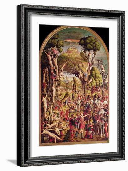 The Crucifixion and the Glorification of the Ten Thousand Martyrs on Mount Ararat-Vittore Carpaccio-Framed Giclee Print