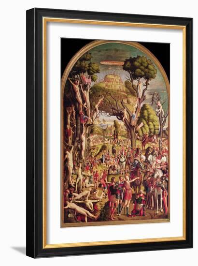 The Crucifixion and the Glorification of the Ten Thousand Martyrs on Mount Ararat-Vittore Carpaccio-Framed Giclee Print