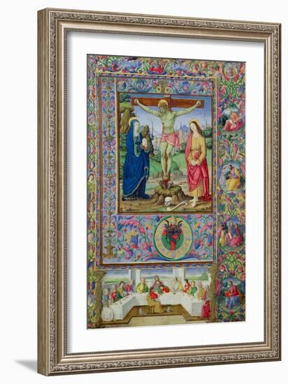 The Crucifixion and the Last Supper (Vellum)-Bartolomeo Della Gatta-Framed Giclee Print