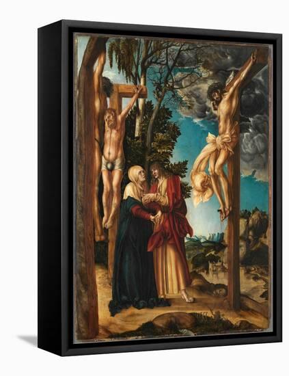 The Crucifixion, by Cranach, Lucas, the Elder (1472-1553). Oil on Wood, 1503. Dimensions: 138X99 Cm-Lucas the Elder Cranach-Framed Premier Image Canvas