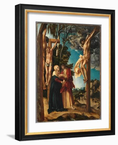 The Crucifixion, by Cranach, Lucas, the Elder (1472-1553). Oil on Wood, 1503. Dimensions: 138X99 Cm-Lucas the Elder Cranach-Framed Giclee Print