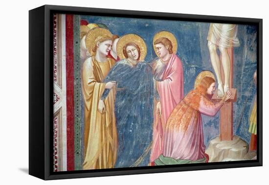 The Crucifixion, Detail of Mary Magdalene and the Virgin Between St. John and a Female Saint,…-Giotto di Bondone-Framed Premier Image Canvas