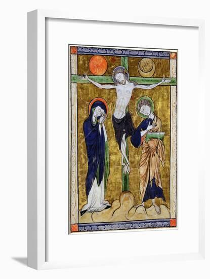 The Crucifixion, from a Psalter, C.1215 (Vellum)-French-Framed Giclee Print