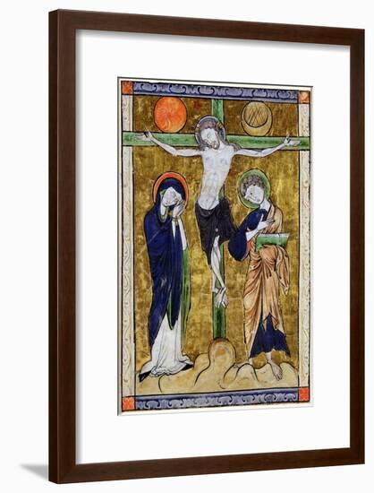 The Crucifixion, from a Psalter, C.1215 (Vellum)-French-Framed Giclee Print