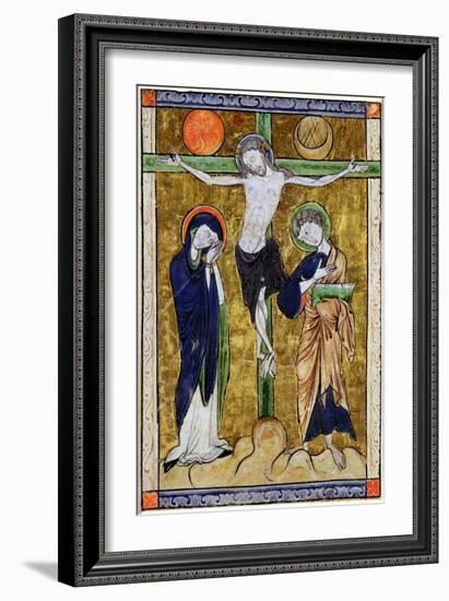 The Crucifixion, from a Psalter, C.1215 (Vellum)-French-Framed Giclee Print