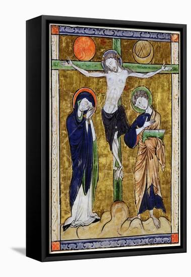 The Crucifixion, from a Psalter, C.1215 (Vellum)-French-Framed Premier Image Canvas