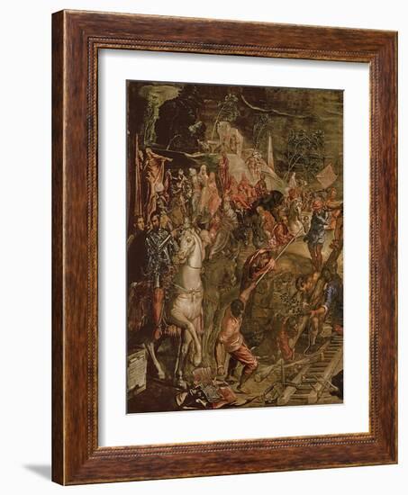 The Crucifixion of Christ, Detail of the Left-Hand Side, 1565-Jacopo Robusti Tintoretto-Framed Giclee Print