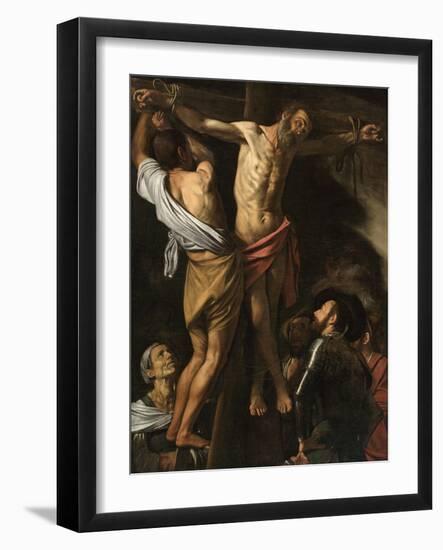 The Crucifixion of Saint Andrew, 1606-07 (Oil on Canvas)-Michelangelo Merisi da Caravaggio-Framed Giclee Print