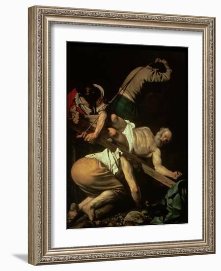 The Crucifixion of St. Peter, 1600-01-Caravaggio-Framed Giclee Print