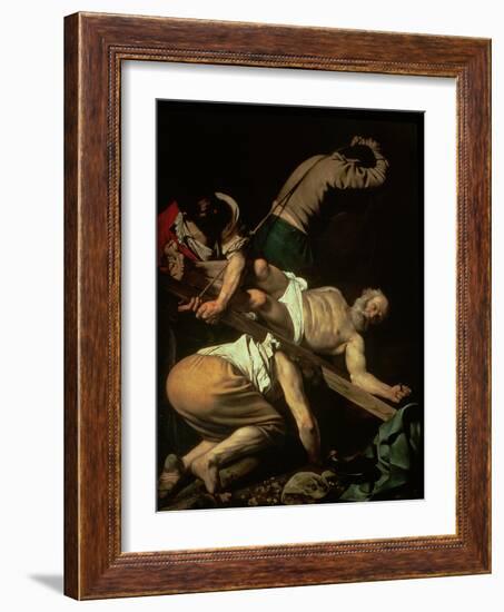 The Crucifixion of St. Peter, 1600-01-Caravaggio-Framed Giclee Print