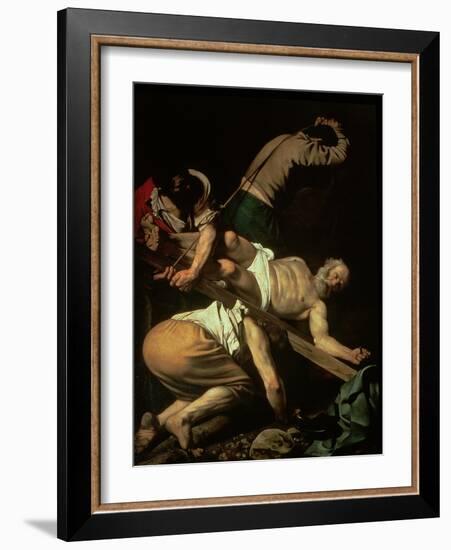 The Crucifixion of St. Peter, 1600-01-Caravaggio-Framed Giclee Print