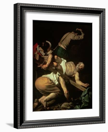 The Crucifixion of St. Peter, 1600-01-Caravaggio-Framed Giclee Print