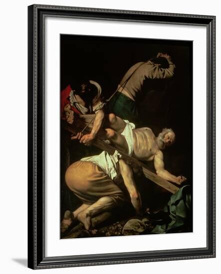 The Crucifixion of St. Peter, 1600-01-Caravaggio-Framed Giclee Print