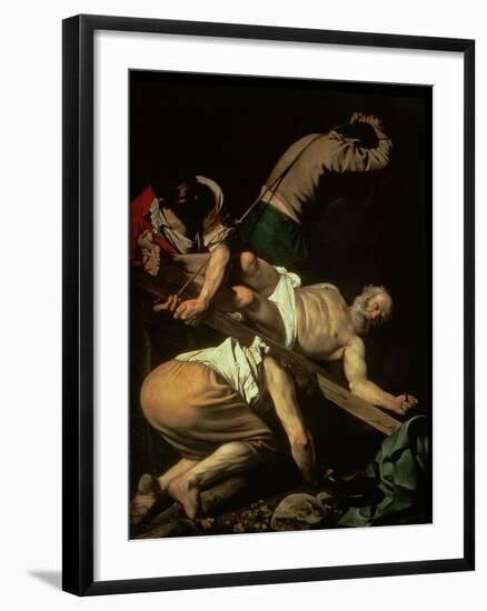 The Crucifixion of St. Peter, 1600-01-Caravaggio-Framed Giclee Print