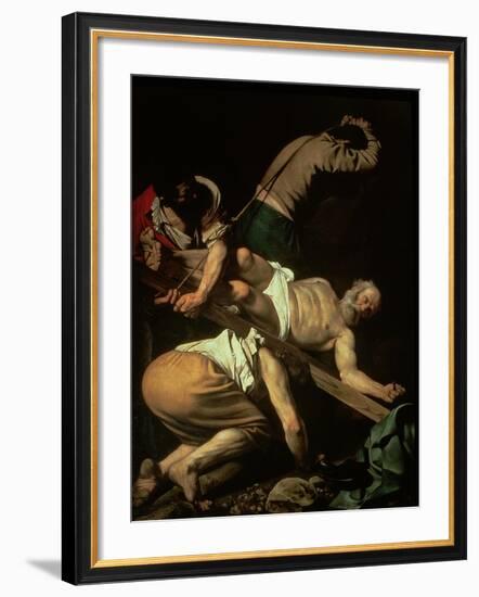 The Crucifixion of St. Peter, 1600-01-Caravaggio-Framed Giclee Print