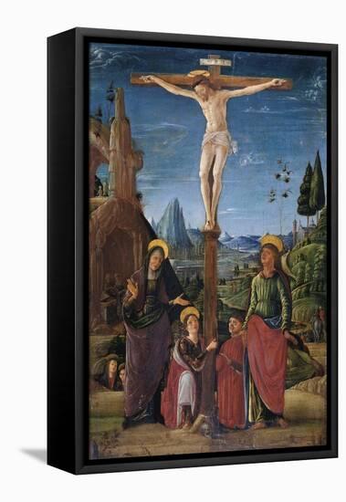 The Crucifixion with Mary, John, Mary Magdalene and a Benefactor, C.1480-Lorenzo Costa-Framed Premier Image Canvas