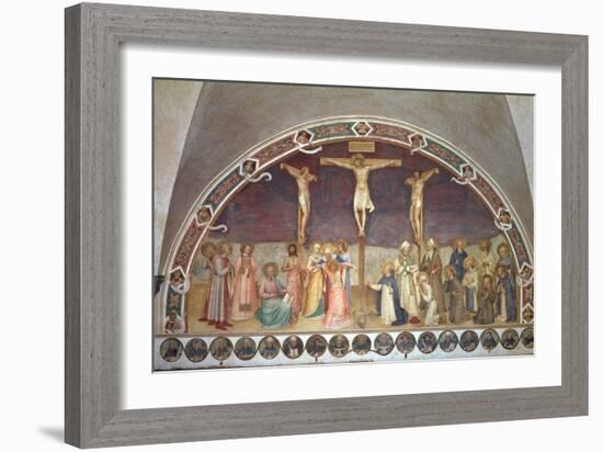 The Crucifixion, with SS. Cosmas, Damian, Francis and Bernard, 1442-Fra Angelico-Framed Giclee Print