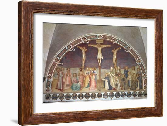 The Crucifixion, with SS. Cosmas, Damian, Francis and Bernard, 1442-Fra Angelico-Framed Giclee Print