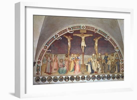 The Crucifixion, with SS. Cosmas, Damian, Francis and Bernard, 1442-Fra Angelico-Framed Giclee Print