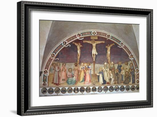 The Crucifixion, with SS. Cosmas, Damian, Francis and Bernard, 1442-Fra Angelico-Framed Giclee Print